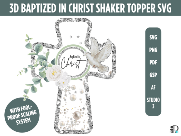 3D Baptized in Christ SVG for Baptism Branding