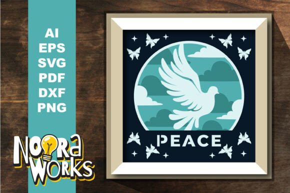 3D Dove Peace Shadowbox Cut File: A Layered 3D SVG for Emotional Branding and Shadow Box Projects