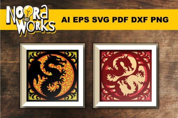 3D Dragon Shadow Box SVG: A Versatile 3D SVG for Creative Branding and Marketing