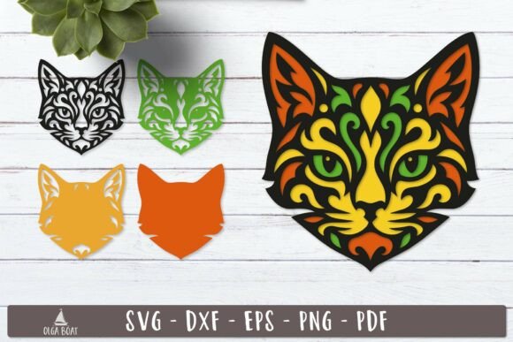 3D SVG Cat Head Design for Bold Brand Visuals