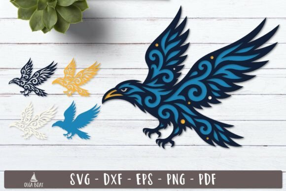 3D SVG Raven Design for Bold Branding and Packaging