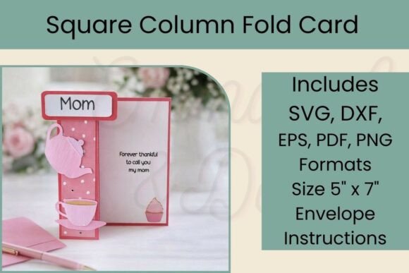 5x7 Mother’s Day Pop-Up Card Design – 3D SVG for Elegant Greeting Cards