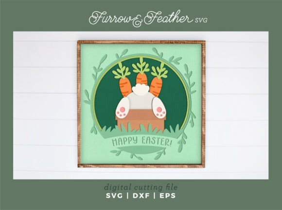 Easter Bunny Bum Carrot Pot - 3D SVG
