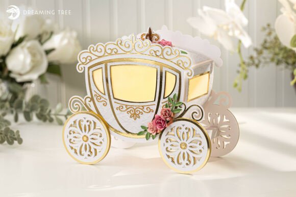 Enchanted Wedding Carriage 3D SVG: A Fairy-Tale Design for Wedding-Themed Branding