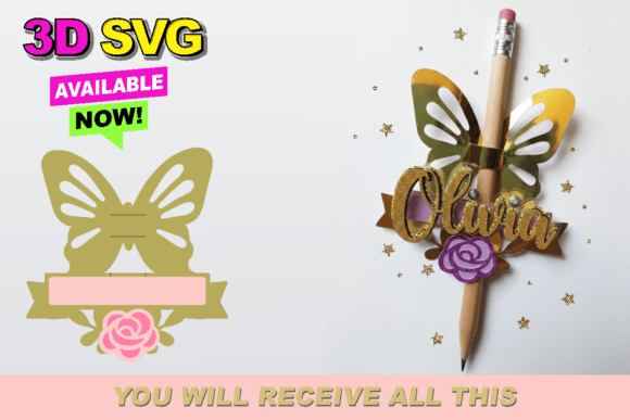 Flutter into Creativity with the 3D Butterfly Pencil Holder SVG for School & Small Business Branding