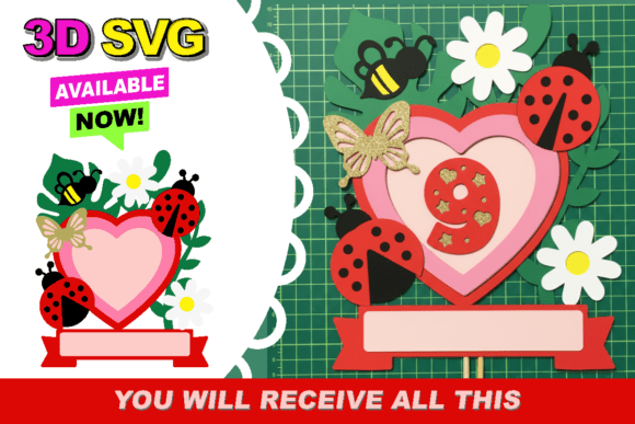 Ladybug Cake Topper 3D SVG for Birthdays: A Fresh Design Asset for Content Publishers