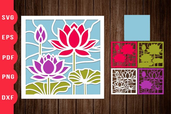Lotus Flower 3D SVG Shadow Box Design for Content Publishers