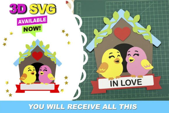 Love Bird Topper 3D SVG: A Valentine’s Day Graphic for Bloggers and Digital Publishers