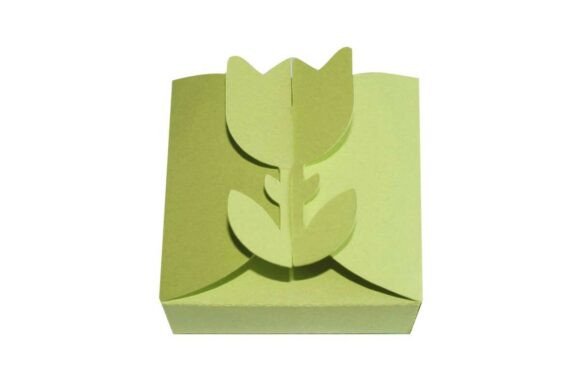 Spring 3D SVG Gift Box with Tulip Closure Design