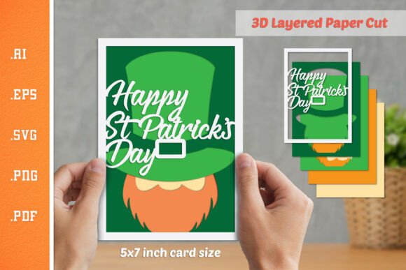 St Patricks Day 3D Layered Paper Cut – A Crafty Graphic for Seasonal Blog Content