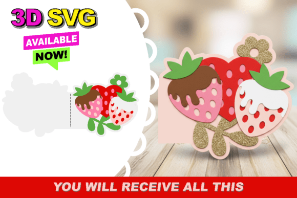 Strawberry Love Card 3D SVG Review for Real Embroidery Projects