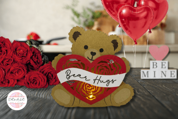 Sweetheart Bear 3D SVG for Valentine’s Day Creations