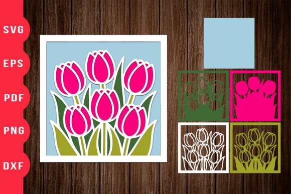 Tulip 3D Shadow Box Paper Art: A Soft Spring Touch for Visual Branding